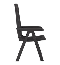 Chaises inclinables de jardin 2 pcs anthracite PP