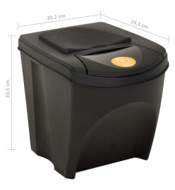 Poubelles empilables 3 pcs Anthracite 75 L