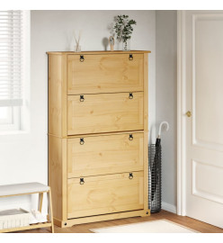 Armoire à chaussures Corona 99x32x163,5 cm bois de pin massif