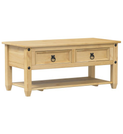 Table basse avec tiroirs Corona 100x48x45 cm bois de pin massif