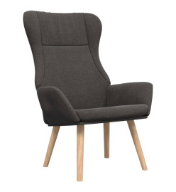 Chaise de relaxation avec repose-pied Gris foncé Tissu