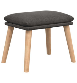 Chaise de relaxation avec repose-pied Gris foncé Tissu
