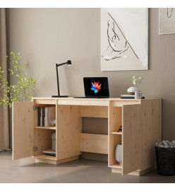 Bureau 140x50x75 cm bois massif de pin