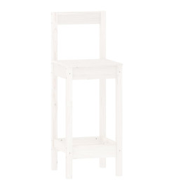 Ensemble de bar 3 pcs Blanc Bois de pin massif