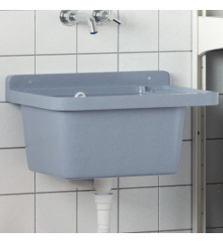 Lavabo pour montage murale gris 50x35x24 cm résine