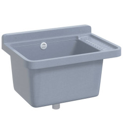 Lavabo pour montage murale gris 50x35x24 cm résine