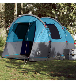 Tente de camping tunnel 4 personnes bleu imperméable