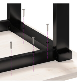 Pieds de table à manger cadre en O 80x40x73 cm fonte