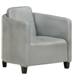 Fauteuil Gris Cuir véritable