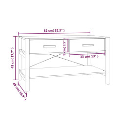 Table basse Noir 82x48x45 cm Bois d'ingénierie