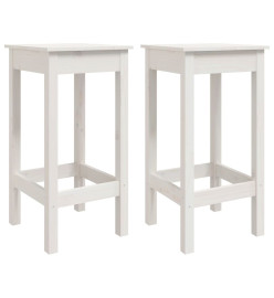 Ensemble de bar 3 pcs Blanc Bois de pin massif