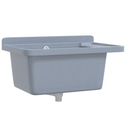 Lavabo pour montage murale gris 60x40x28 cm résine