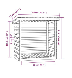 Support bois de chauffage Marron miel 108x73x108 cm Bois pin