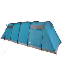 Tente de camping tunnel 10 personnes bleu imperméable