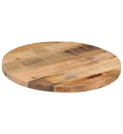 Dessus de table Ø 50x3,8 cm rond bois massif de manguier brut