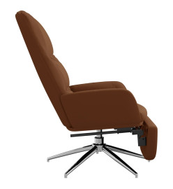 Chaise de relaxation avec repose-pied Marron Similicuir daim