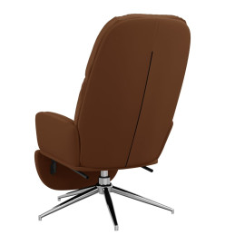 Chaise de relaxation avec repose-pied Marron Similicuir daim