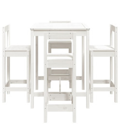 Ensemble de bar de jardin 5 pcs blanc bois massif de pin