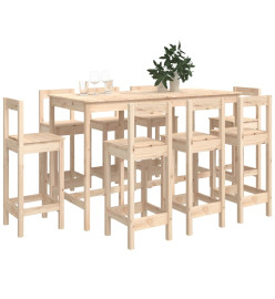 Ensemble de bar 9 pcs Bois de pin massif