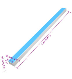 Goulotte de câble auto-adhésive 60x60 mm 30 m PVC