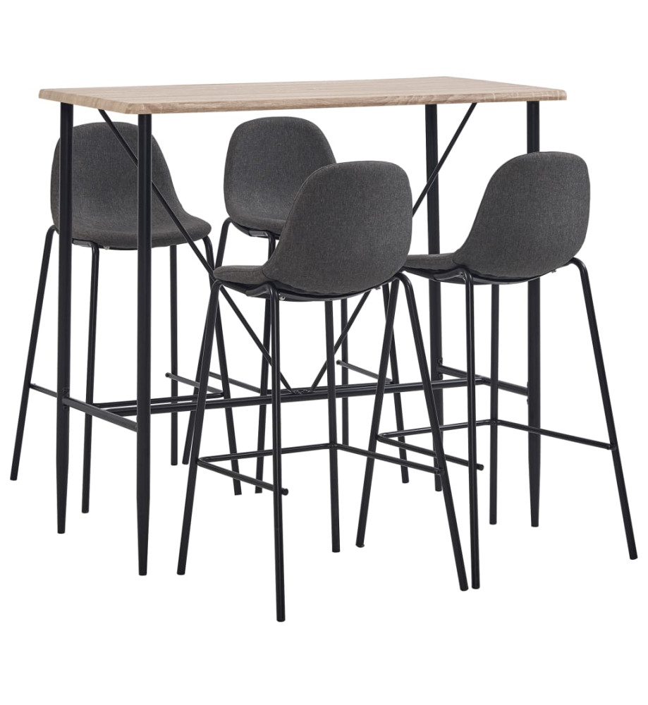 Ensemble de bar 5 pcs Tissu Gris foncé