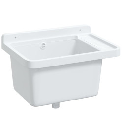 Lavabo pour montage murale blanc 50x35x24 cm résine