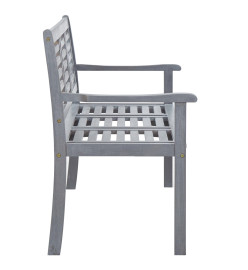 Banc de jardin 3 places avec coussin 150 cm Gris Eucalyptus