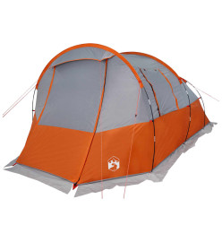 Tente de camping tunnel 4 personnes gris et orange imperméable