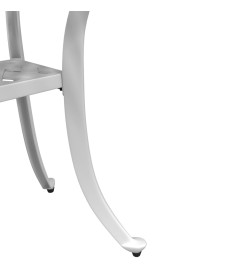 Table de jardin blanc Ø48x53 cm aluminium coulé