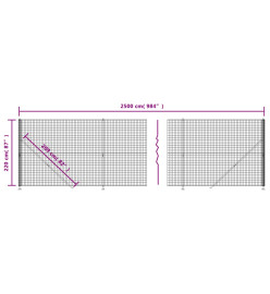 Clôture en treillis métallique avec bride anthracite 2,2x25 m