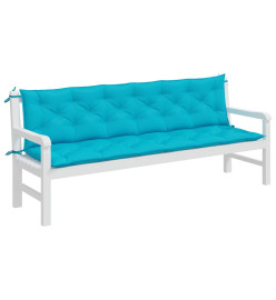 Coussins de banc de jardin lot de 2 turquoise 200x50x7 cm tissu