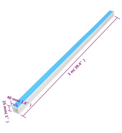 Goulotte de câble auto-adhésive 40x25 mm 10 m PVC