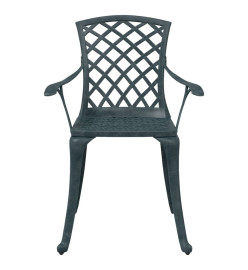 Chaises de jardin lot de 2 vert aluminium coulé