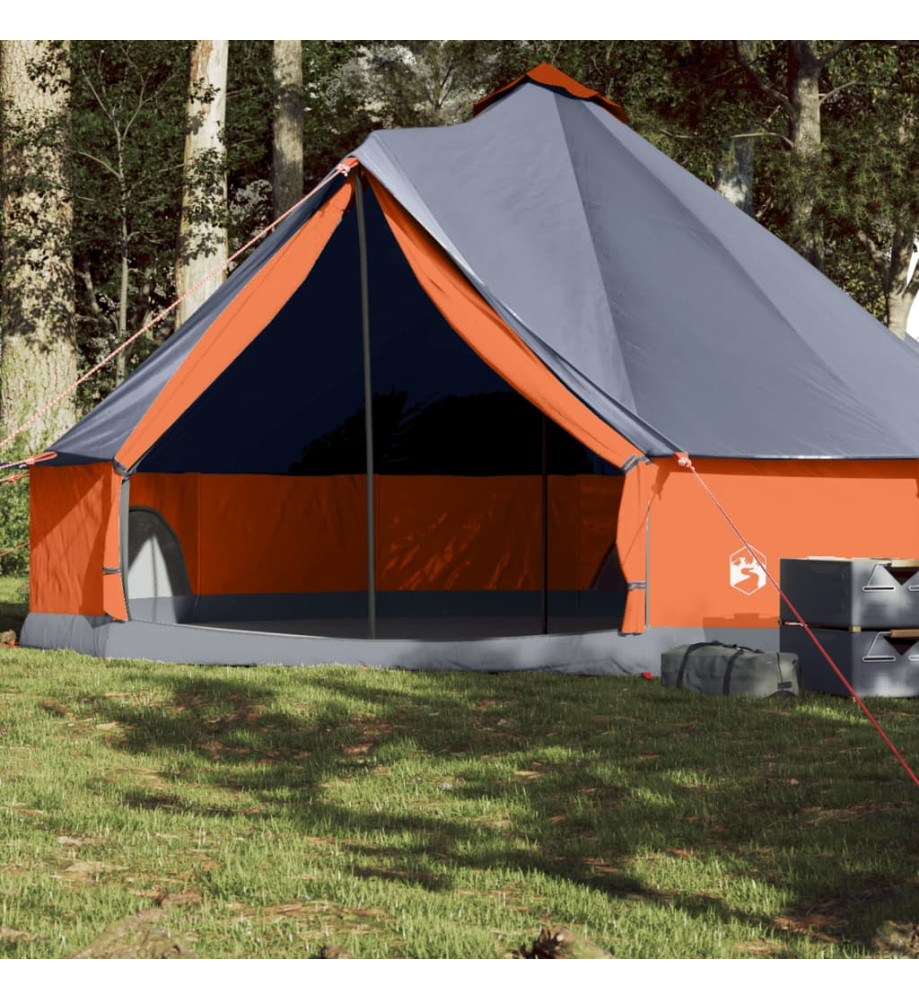 Tente familiale tipi 8 personnes gris et orange imperméable