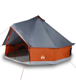 Tente familiale tipi 8 personnes gris et orange imperméable