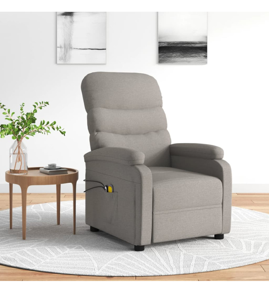 Fauteuil électrique de massage Taupe Tissu