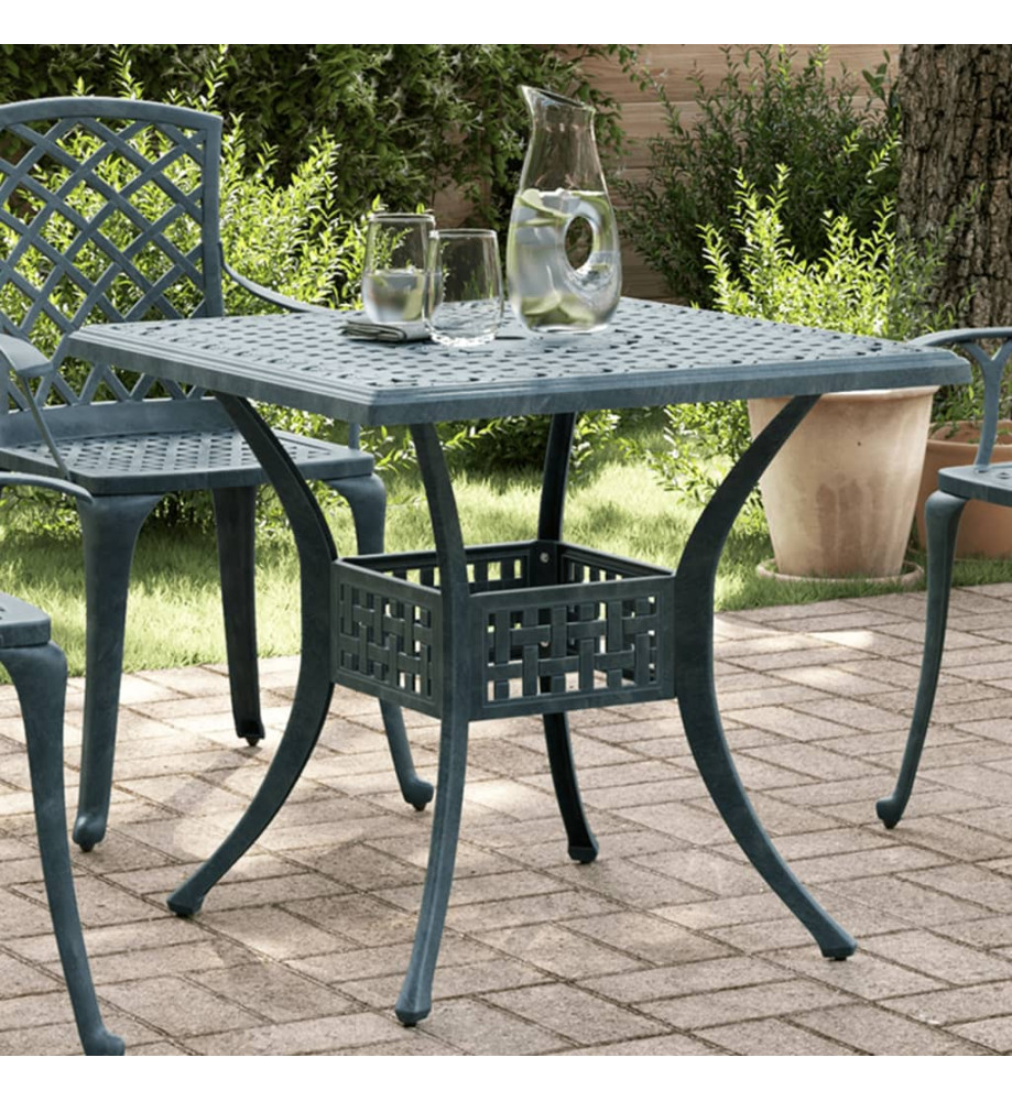 Table de jardin vert 80x80x75 cm aluminium coulé Table de jardin vert 80x80x75 cm aluminium coulé
