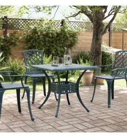 Table de jardin vert 80x80x75 cm aluminium coulé
