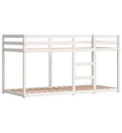 Lit superposé avec rideaux rose 80x200 cm bois pin massif
