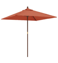 Parasol de jardin avec mât en bois terre cuite 198x198x231 cm