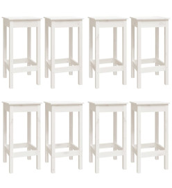 Ensemble de bar 9 pcs Blanc Bois de pin massif