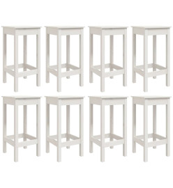 Ensemble de bar de jardin 9 pcs blanc bois de pin massif