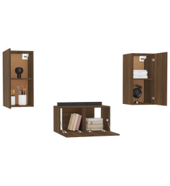 Ensemble de meubles TV 3 pcs Chêne marron Bois d'ingénierie