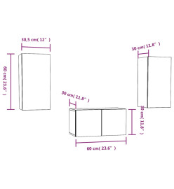 Ensemble de meubles TV 3 pcs Chêne marron Bois d'ingénierie