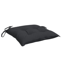 Coussins de chaise lot de 2 noir 40x40x7 cm tissu oxford