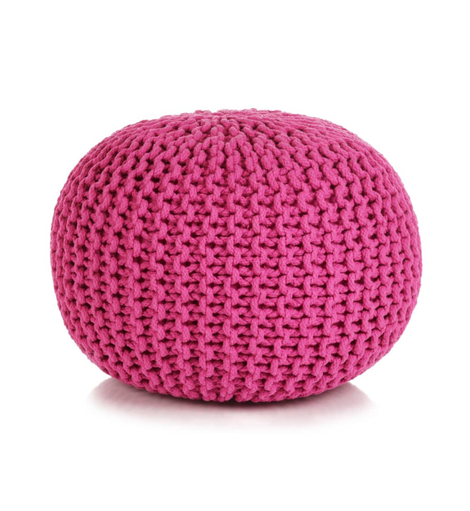 Pouf tricoté à la main Coton 50 x 35 cm Rose