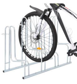 Support de vélo au sol autoportant pour 4 vélos acier galvanisé