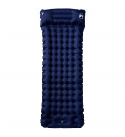 Matelas de camping autogonflant et oreiller intégré bleu marine