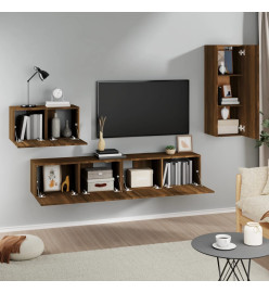 Ensemble de meubles TV 4 pcs Chêne marron Bois d'ingénierie