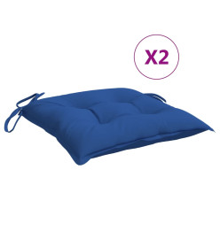 Coussins de chaise lot de 2 bleu 40x40x7 cm tissu oxford